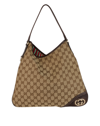 Medium GG Hobo Shoulder, &pound;450, Handbags, Beige, Canvas, Front view